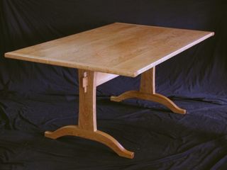 dining tables by Timothy Clark, trestle table, cherry, modern, traditional